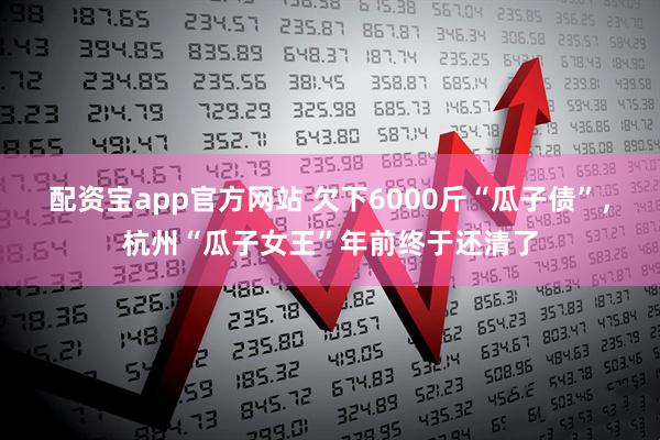 配资宝app官方网站 欠下6000斤“瓜子债”,杭州“瓜子女王”年前终于还清了